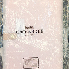 Coach New York Pink Day Planner/Organizer Cover w/ Tan Snap Strap Closure