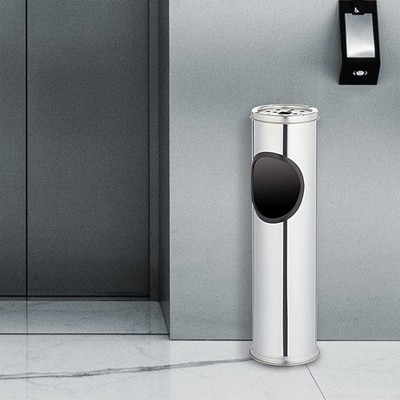free standing outdoor cigarette bins Free Standing Ashtray Stand Stainless Steel Outdoor Dust Rubbish Cigarette  Bin