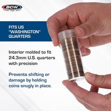 Plastic Coin Storage Tubes With Screw Caps For Long Term Coin Protection