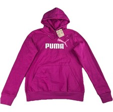 PUMA Essentials Logo Pullover Hoodie Womens Size M Casual Outerwear Pink NWT