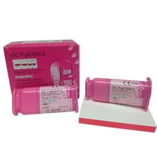 GC 004714 FujiCEM 2 Glass Ionomer Dental Cement Automix Pink 2/Pk 7.2mL