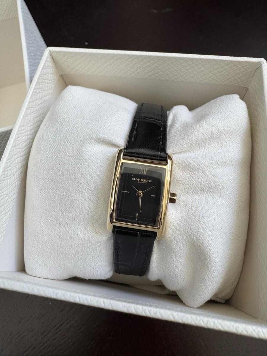 Olivia Burton 16mm Mini Grove Gold & Black Croc Leather Strap Watch Classic 16mm Mini Grove Gold & Black Croc Leather Strap  main image 3
