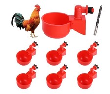 Automatic Water Cups Poultry Chicken Duck Quail 6pcs NEW