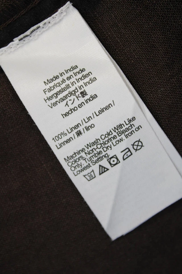 J Crew X Baird McNutt Womens Linen Short Sleeve Button Up Blouse Brown Size S - Image 4 of 4