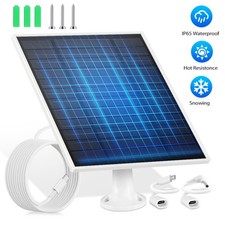 Solar Panel for Security Camera, 10W Solar Charger with Micro USB Type-C Port