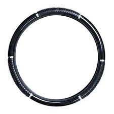 54043 18 Inches Steering Wheel Cover Black with Black Hand Grips Glossy Black