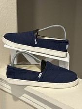TOMS Classic Canvas Shoes Girls Youth Size 5Y Navy Blue Slip On Casual Shoes