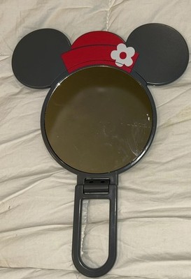 Vintage Disney Minnie Mouse Folding Stand Alone / Hand Held Mirror Rare!