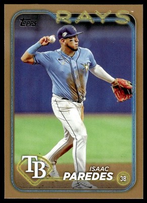 2024 Topps Isaac Paredes #392 Gold Parallel #'d 0209/2024 Tampa Bay Rays
