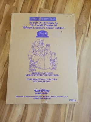 DISNEY BEAUTY & BEAST ENCHANTED CHRISTMAS VIDEO STANDEE STORE Display Vintage 