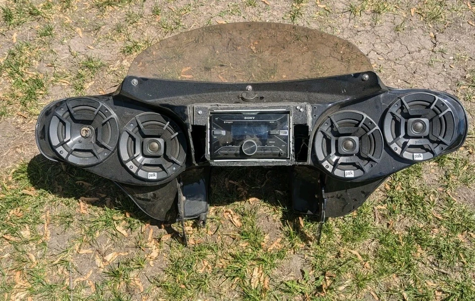 ABS 纤维 BATWING FAIRING WINDSHIELD 4 雅马哈皇家明星豪华 05-18 琥珀色 LED — 第 4/4 张图片