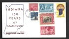 US FDC 1966 Indiana Statehood 6 Related Stamps Multi Stamp FDC Unaddressed |