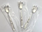 3 RARE Towle ROSE SOLITAIRE Sterling Silver 5 5/8" Lobster Forks - NO MONO