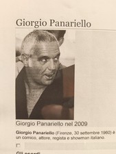 AUTOGRAFO ORIGINALE DI GIORGIO PANARIELLO Aut5/291