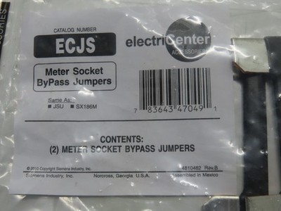 ELECTRICENTER ECJS METER SOCKET BYPASS JUMPERS (Pack of 2)