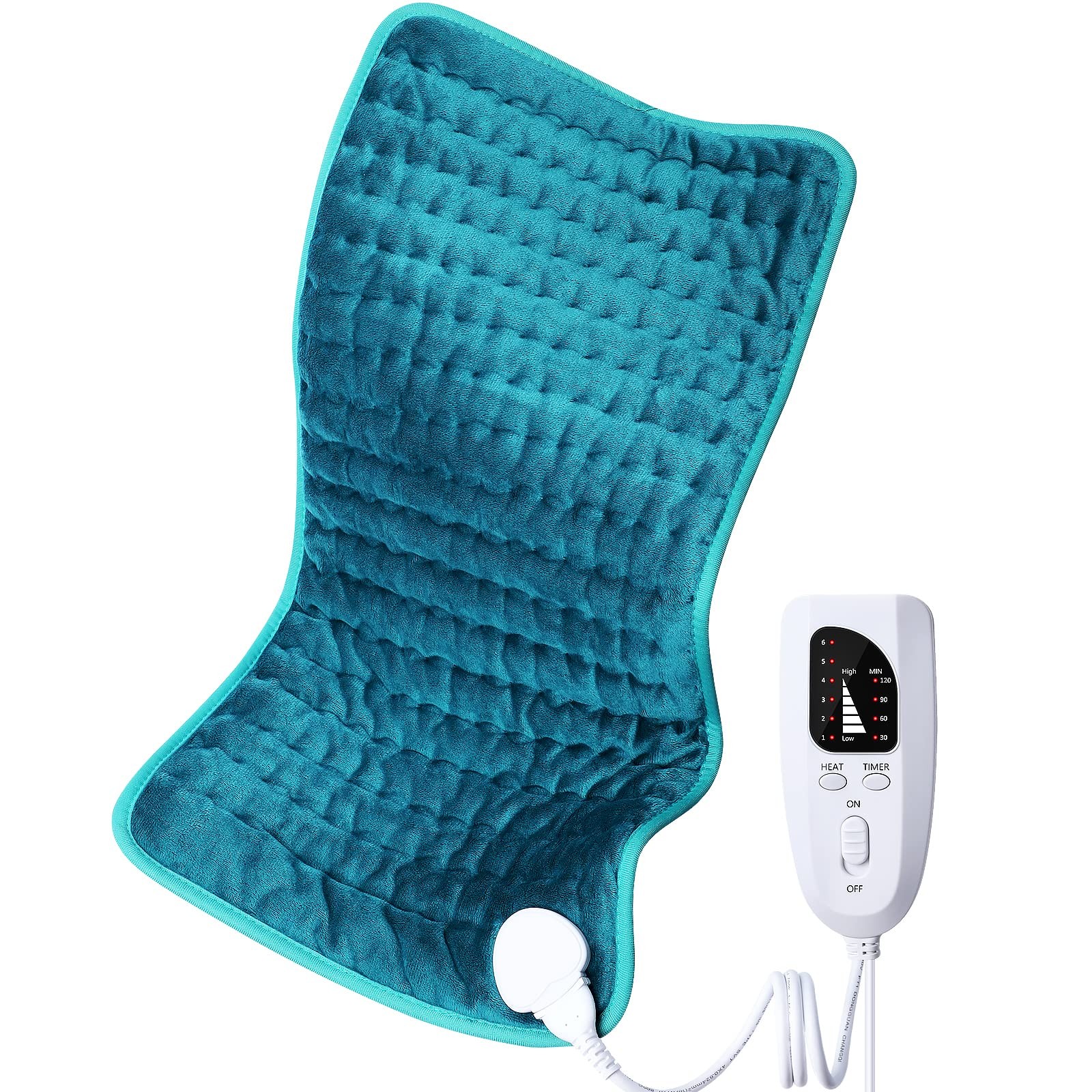 Electric Heating Pad for Back Shoulder Neck Knee Leg Pain Relief with 6 Fast Heat Settings