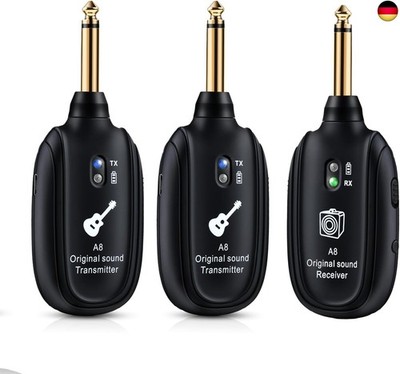 INGPARTNER A8-2 Wireless Guitar System UHF, 2 Modi, Wiederaufladbare