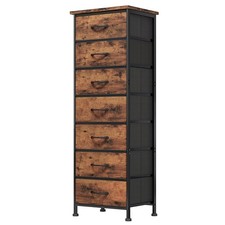 Tall Dresser for Bedroom, Storage Dresser Organizer with 7 Fabric Drawers, Night