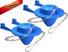 2-Pack Universal 2" Toilet Flapper Replacement Kit - Durable Rubber  Blue