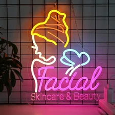  Facial Skin Care Neon Sign, Neon Lights Hanging Wall Art Decoration for 