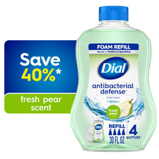 Dial Antibacterial Foaming Hand Soap Refill Fresh Pear 30 fl oz Clean 0.33 per fl oz