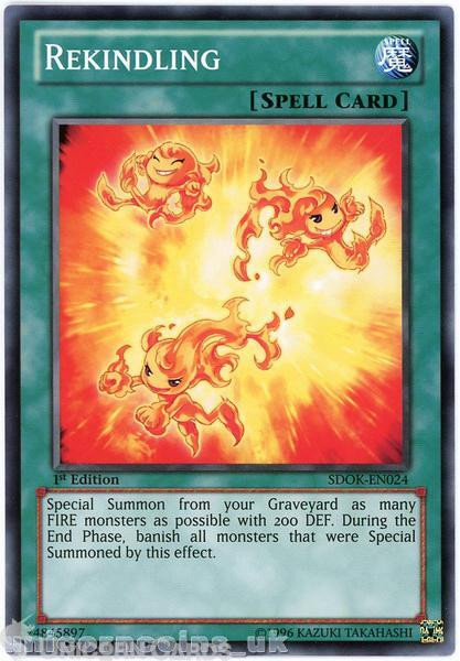 SDOK-EN024 Rekindling 1st Edition Mint YuGiOh Card