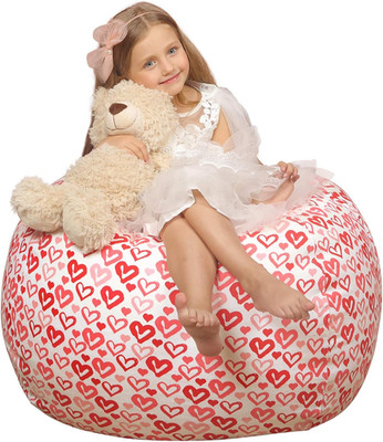 Stuffed Animal Storage Bean Bag Chair Cover for Kids | Stuffable Zipper Beanbag