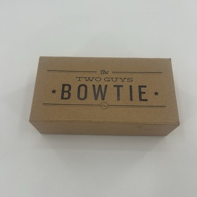 Two Guys Bowtie Hand Made Wooden Bow Tie NIB. USA Red Blue Plaid Suit Dress Wood