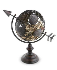 NWT Metal Wine Cork Cage Collector Globe "Corks Of The World"  Bronze/Brass Tone