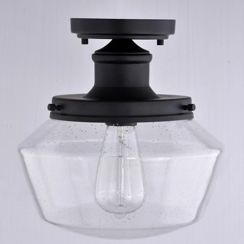 Vaxcel Lighting T0546 Collins 1 Light 10"W Semi-Flush Ceiling - Black - Picture 5 of 12