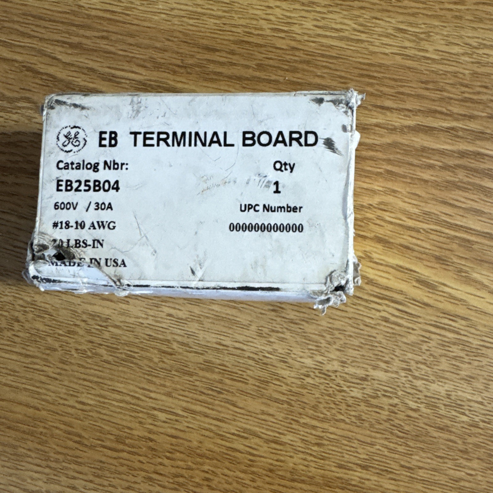 GE EB25B04 TERMINAL BOARD/S BLOCKS 600V 30A 18-10 AWG 20 LBS-IN