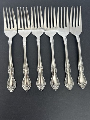 Easterling Stainless Japan Valhalla Set Of  6 Salad Forks