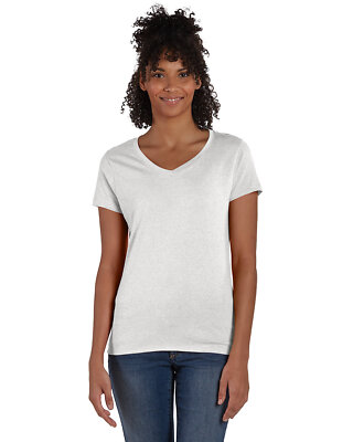 3 Pack Of Hanes 42VT Ladies T Shirt Perfect-T Triblend V-Neck Stylish T-Shirt