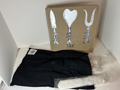 Michael Aram I LOVE YOU Silverplate Serving Set; Box & Dust Bag; Sgd Boxer; 1996