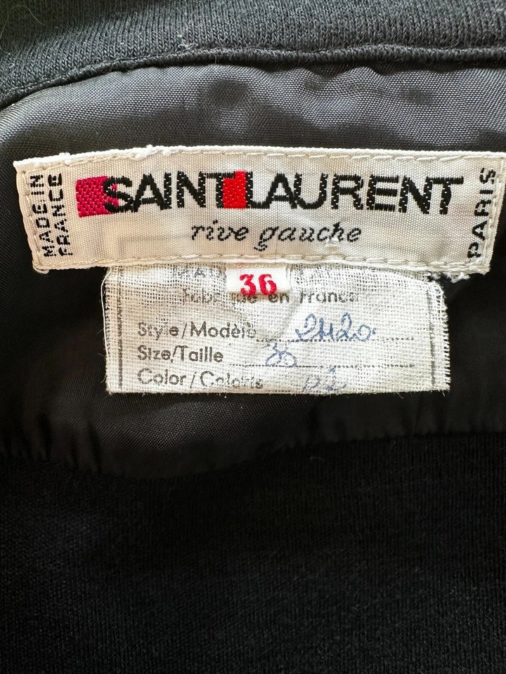 Saint Laurent Coat Rive Gauche Long Black Size 36 - Image 3 of 3