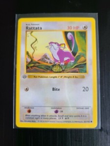 1st Edition Rattata Pokemon Card 61/102 Base Set Shadowless 1999 Near Mint NM