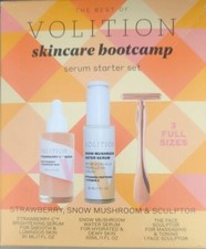 VOLITION SKINCARE BOOTCAMP 3-PIECE FULL SIZE SERUM STARTER SET SNOW MUSHROOM NEW