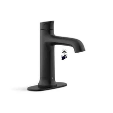 KOHLER Mistos Powered Touchless Single Hole Bathroom Faucet in Matte Black