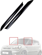 Front Driver & Passenger Side Windshield Outer a Pillar Trim Molding Kit Compati