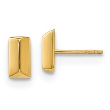 Real 14kt Yellow Gold Polished Fancy Post Earrings