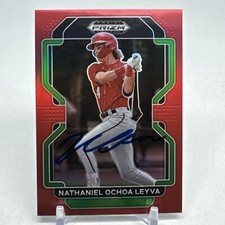 Nathaniel Ochoa Leyva 2022 Prizm Draft  Red Prizm #PDP171 SIGNED Washington Nats