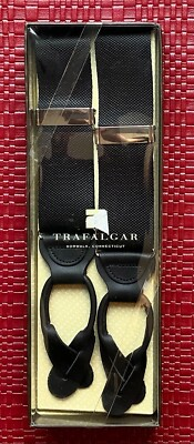 #ad #ad TRAFALGAR Suspenders Braces NEW Black Nylon $36.74