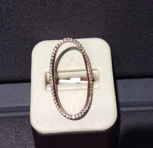 Anillo grande ovalado de plata esterlina enchapado en oro rosa circonita cúbica - ¡50% de descuento! Foto 3 de 4