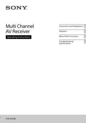Sony STR-DH590 AV Receiver Owners Manual PRINTED OR PDF FREE SHIPPING