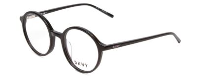 DKNY DK5026 Women's Round Full Rim Designer Reading Glasses in Gloss Black 48 mm