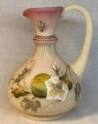 Fenton Art Glass Hand Painted Burmese Pitcher Limited Edition