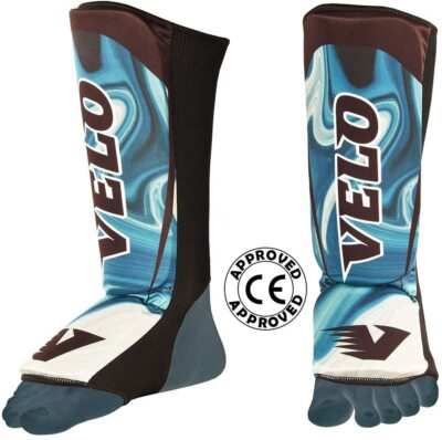 VELO Schienbein Spann Pads Lycra Curved MMA Boxen Bein Fuß und Schienbeinschoner Erwachsene