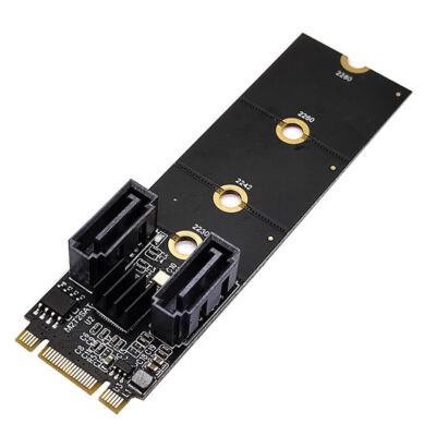 M.2 A+E Key To 2 Port SATA Extende Card M2 To Sata3.0 Expansion Key-A Key-E M.2