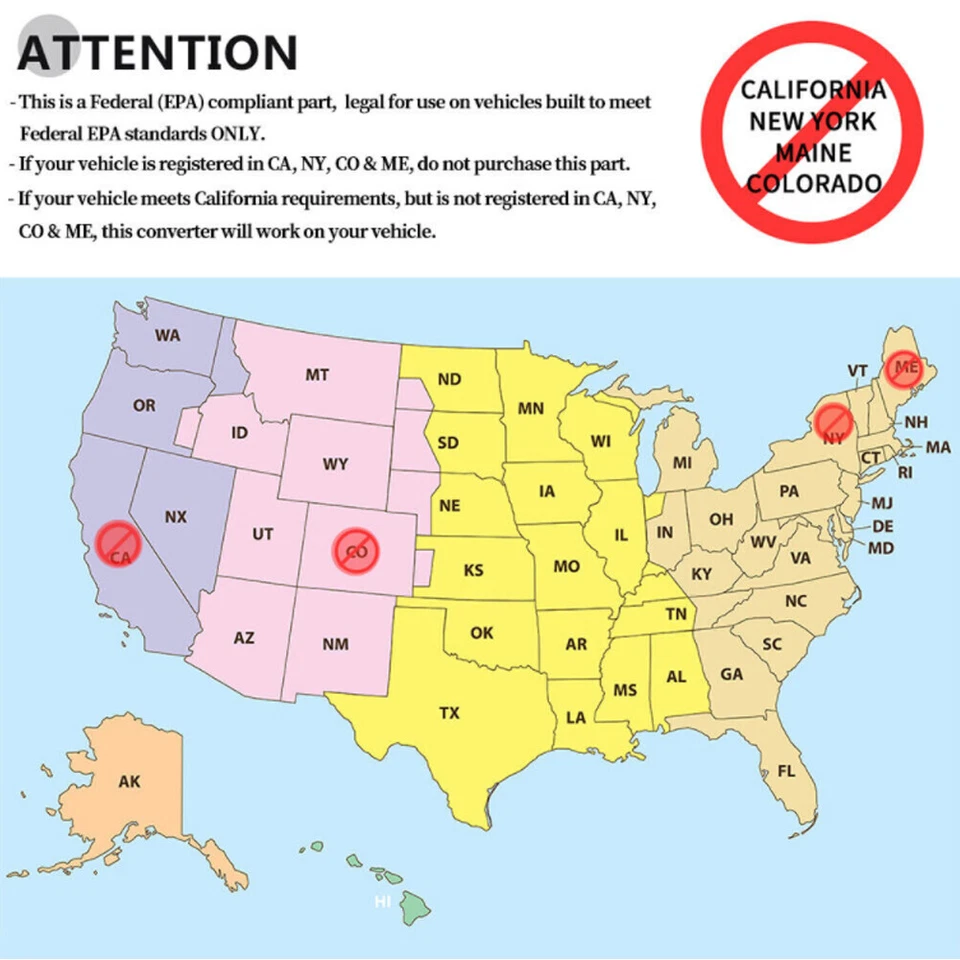 Pair of 2.5"In/Out Catalytic Converter High&Flow Performance For Ford Mustang GT - Image 4 of 4