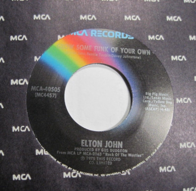 ELTON JOHN * 45 * Grow Some Funk/ Feel Like A Bullet * 1976 #14 * UNPLAYED ! NOS